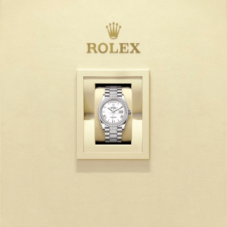 Rolex,Day-Date 36 36mm,36mm,White Gold,White,Automatic,Date,Day,128349RBR,128349RBR-0044
