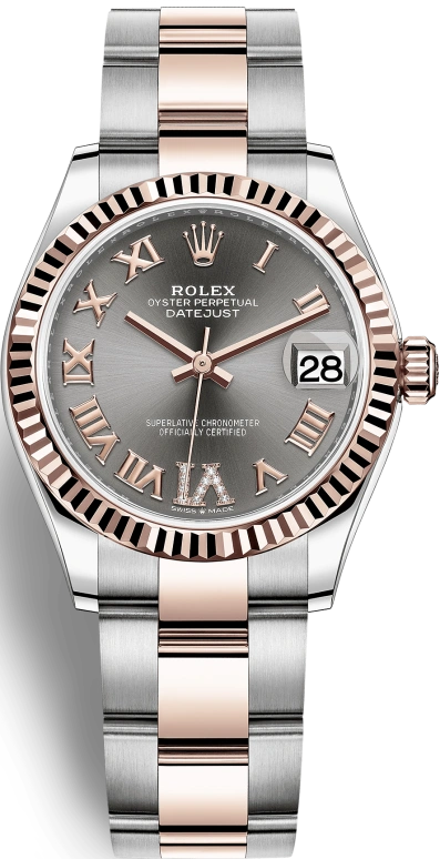 Rolex,Datejust 31 31mm,31mm,Rose Gold,Stainless Steel,Grey,Automatic,Day,55hours,278271,278271-0029
