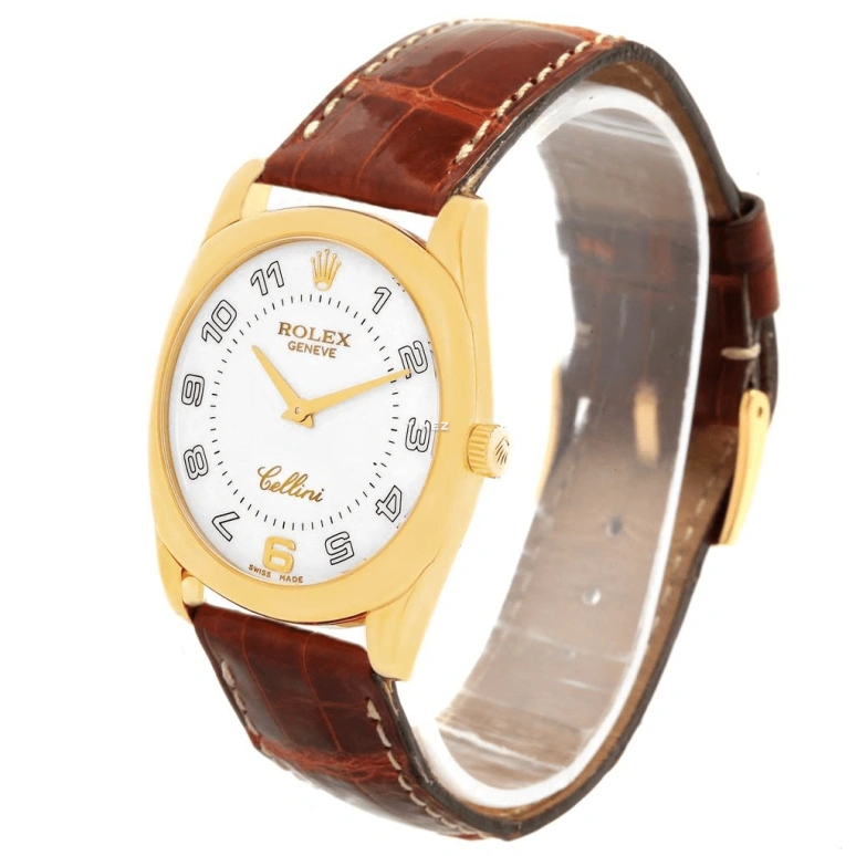 Rolex,Cellini 34mm,34mm,Rose Gold,White Gold,White,Handwound,Sapphire,Crystal Glass,Other,4233,4233/9