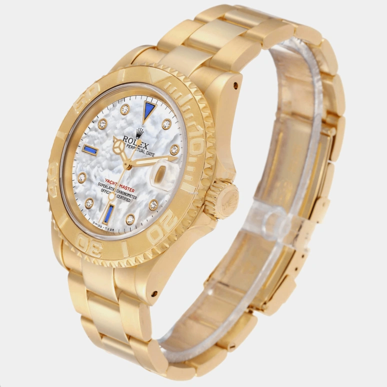 Rolex,Yacht-Master 40mm,40mm,Yellow Gold,White,Automatic,Day,48hours,16628,16628-Serti