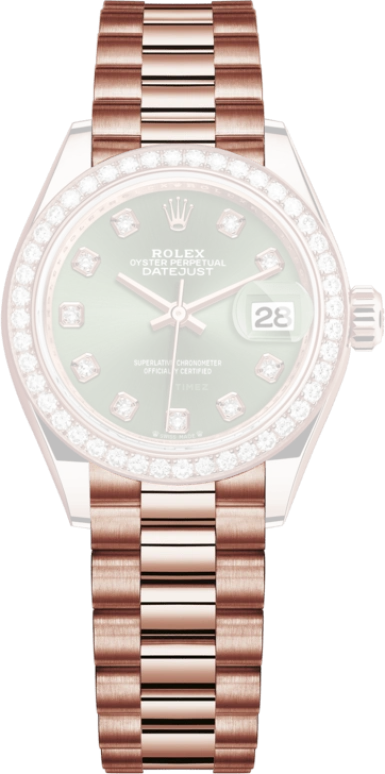 Rolex,Lady-Datejust 28mm,28mm,Everose Gold,Green,Automatic,Day,55hours,279135RBR,279135RBR-0014