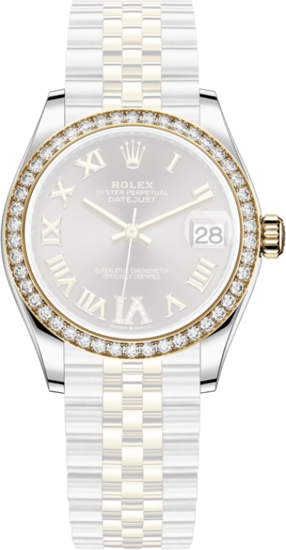 Rolex,Datejust 31 31mm,31mm,Yellow Gold,Stainless Steel,Grey,Automatic,Day,55hours,278383RBR,278383RBR-0018