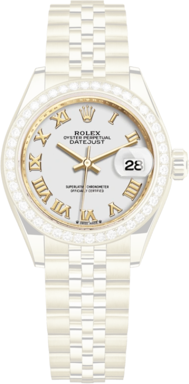 Rolex,Lady-Datejust 28mm,28mm,Yellow Gold,White,Automatic,Day,55hours,279138RBR,279138RBR-0032