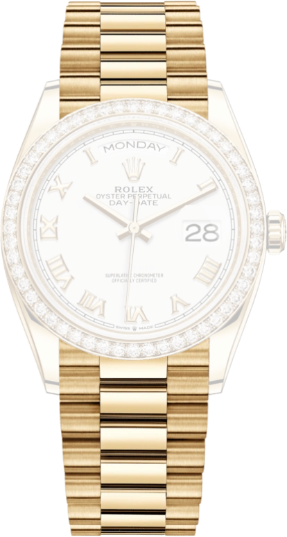 Rolex,Day-Date 36 36mm,36mm,Yellow Gold,White,Automatic,Date,Day,128348RBR,128348RBR-0042