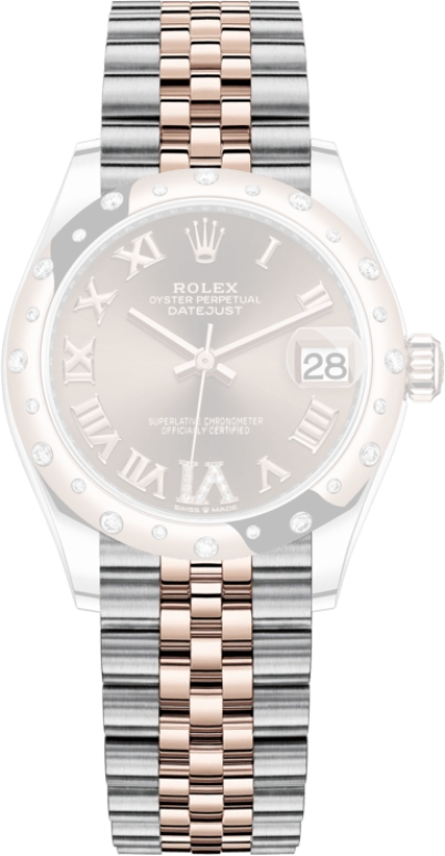 Rolex,Datejust 31 31mm,31mm,Rose Gold,Stainless Steel,Brown,Automatic,Day,55hours,278341RBR,278341RBR-0004