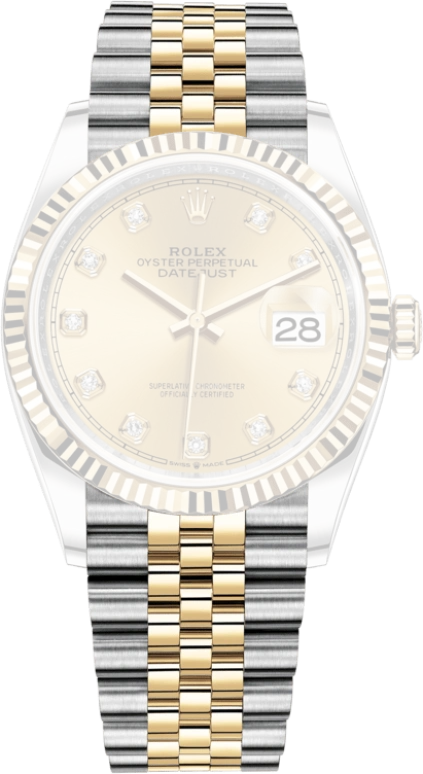 Rolex,Datejust 36 36mm,36mm,Yellow Gold,Stainless Steel,Champagne,Automatic,Day,70hours,126233,126233-0017