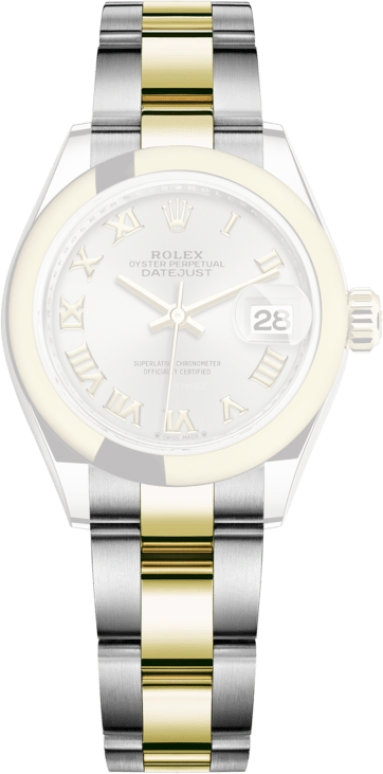 Rolex,Lady-Datejust 28mm,28mm,Yellow Gold,Oystersteel,Silver,Automatic,Day,55hours,279163,279163-0006