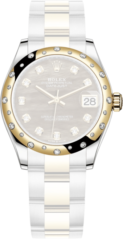 Rolex,Datejust 31 31mm,31mm,Yellow Gold,Stainless Steel,Black,Automatic,Day,55hours,278343RBR,278343RBR-0023