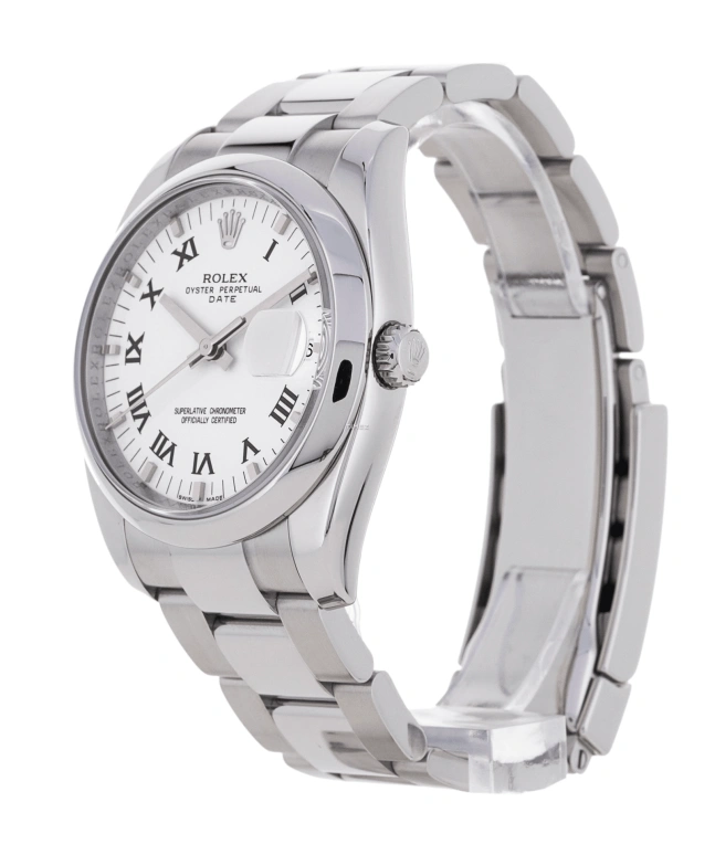Rolex,Oyster Perpetual 34mm,34mm,Stainless Steel,White,Automatic,Day,48hours,115200 VI