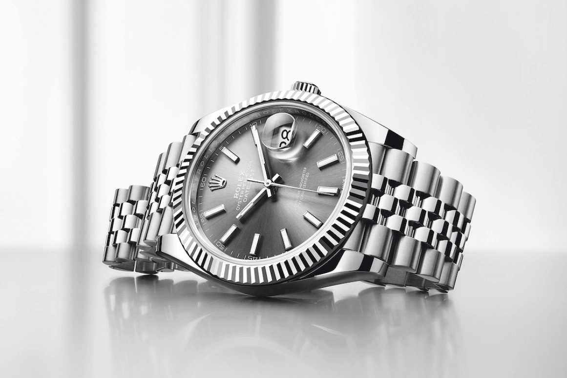 Rolex,Datejust 41 41mm,41mm,White Gold,Stainless Steel,Grey,Automatic,Day,70hours,126334,126334-0014