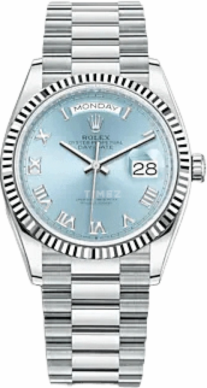 Rolex,Day-Date 36 36mm,36mm,Platinum,Ice Blue,Automatic,Date,Day,128236,128236-0008