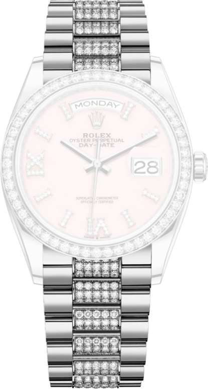 Rolex,Day-Date 36 36mm,36mm,White Gold,Pink,Automatic,Date,Day,Drake,128349RBR,128349RBR-0017