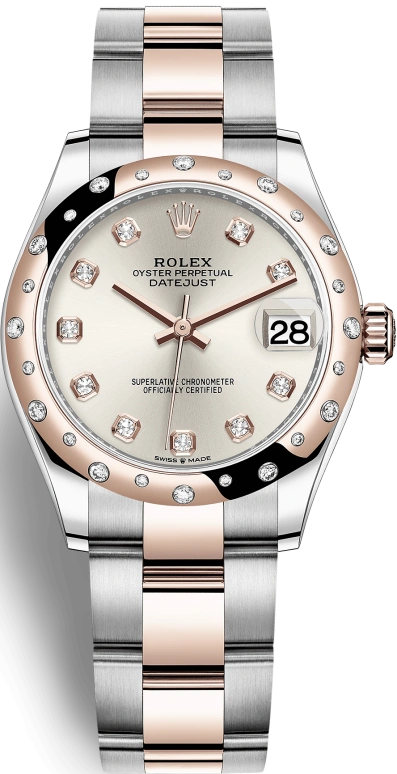 Rolex,Datejust 31 31mm,31mm,Rose Gold,Stainless Steel,Silver,Automatic,Day,55hours,278341RBR,278341RBR-0015