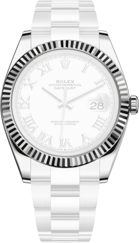 Rolex,Datejust 41 41mm,41mm,White Gold,Stainless Steel,White,Automatic,Day,70hours,126334,126334-0023