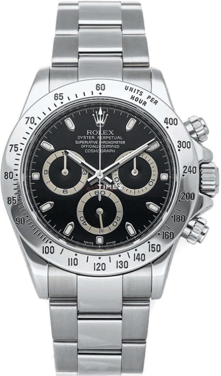 Rolex,Daytona 40mm,40mm,Stainless Steel,Black,Automatic,Chronograph,72hours,116520,116520-0015