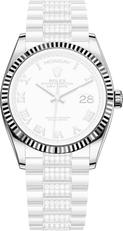 Rolex,Day-Date 36 36mm,36mm,White Gold,White,Automatic,Date,Day,128239,128239-0039
