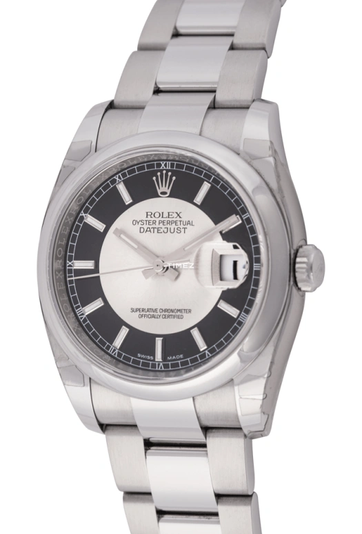 Rolex,Datejust 36 36mm,36mm,Stainless Steel,Black,Silver,Automatic,Day,48hours,116200 Black Tuxedo Oyster