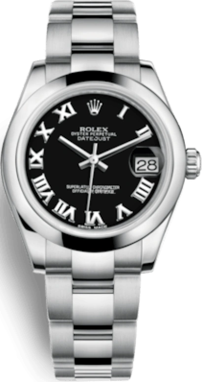 Rolex,Datejust 31 31mm,31mm,Stainless Steel,Black,Automatic,Day,48hours,178240,178240-0034