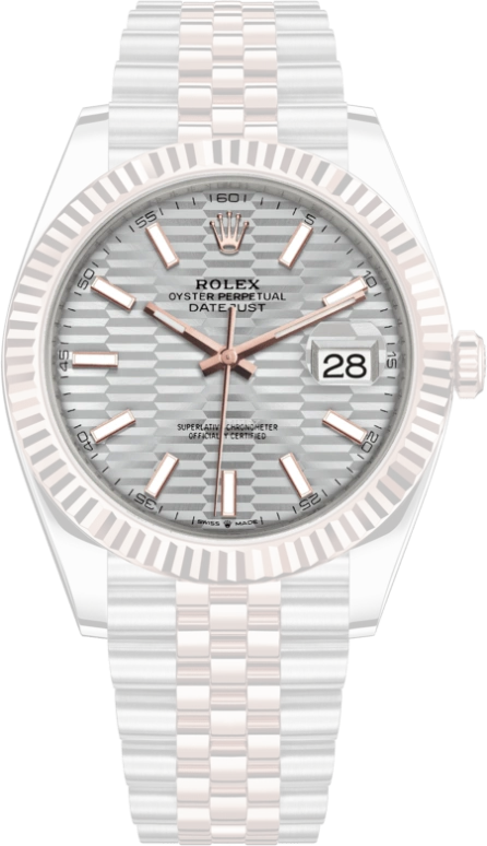 Rolex,Datejust 41 41mm,41mm,Rose Gold,Stainless Steel,Silver,Automatic,Day,70hours,126331,126331-0018