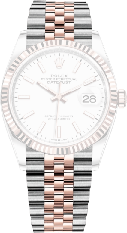 Rolex,Datejust 36 36mm,36mm,Oystersteel,Everose Gold,White,Automatic,Day,70hours,126231,126231-0017