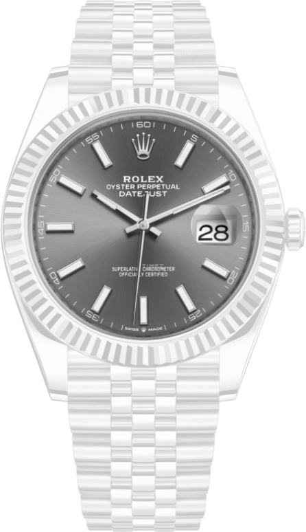 Rolex,Datejust 41 41mm,41mm,White Gold,Stainless Steel,Grey,Automatic,Day,70hours,126334,126334-0014