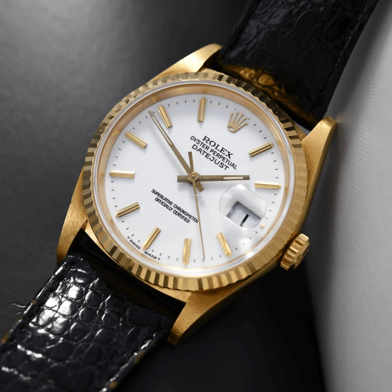 Rolex,Datejust 36 36mm,36mm,Yellow Gold,White,Automatic,Day,48hours,16238 White Dial