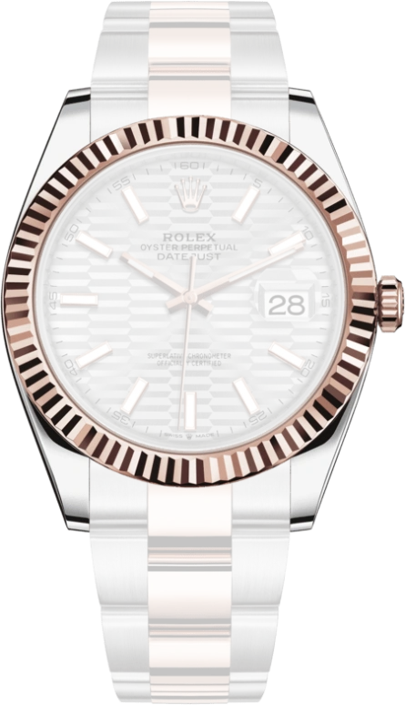 Rolex,Datejust 41 41mm,41mm,Rose Gold,Stainless Steel,Silver,Automatic,Day,70hours,126331,126331-0017