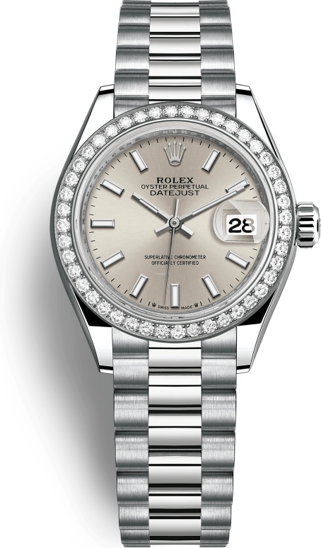 Rolex,Lady-Datejust 28mm,28mm,White Gold,Silver,Automatic,Day,55hours,279139RBR,279139RBR-0006
