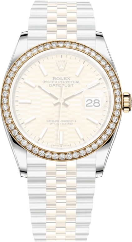 Rolex,Datejust 36 36mm,36mm,Yellow Gold,Stainless Steel,Champagne,Automatic,Day,70hours,126283RBR,126283RBR-0025