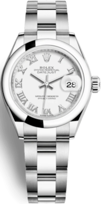 Rolex,Lady-Datejust 28mm,28mm,Oystersteel,White,Automatic,Day,55hours,279160,279160-0016