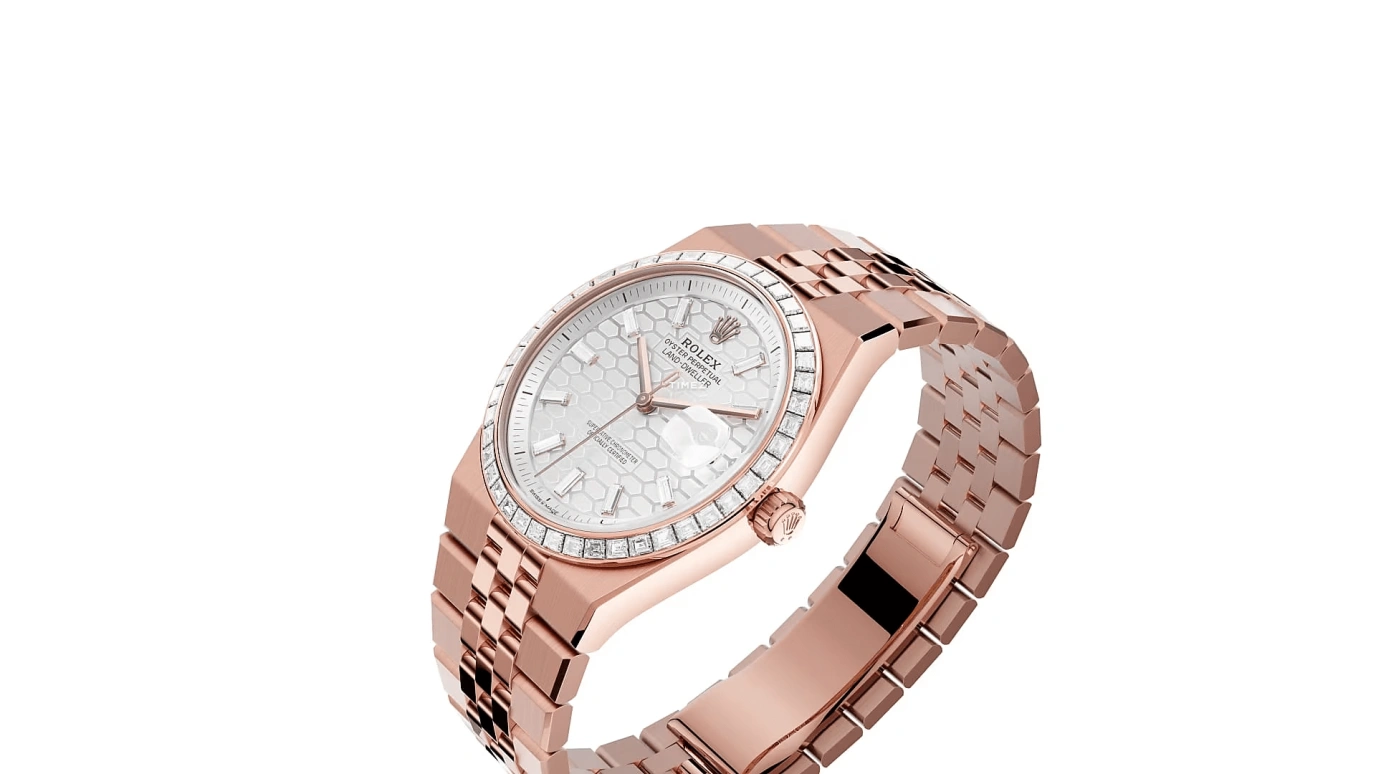 Rolex,Land‑Dweller 40mm,40mm,Everose Gold,White,Automatic,Day,66hours,127385TBR,127385TBR-0003