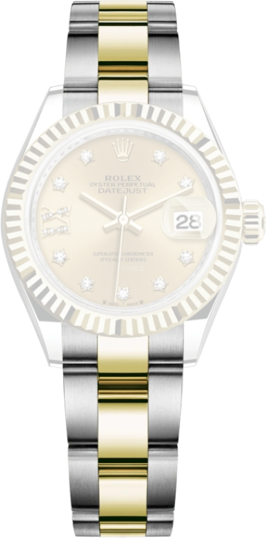 Rolex,Lady-Datejust 28mm,28mm,Yellow Gold,Oystersteel,Champagne,Automatic,Day,55hours,279173,279173-0022