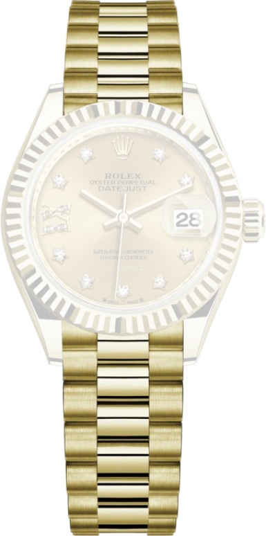 Rolex,Lady-Datejust 28mm,28mm,Yellow Gold,Champagne,Automatic,Day,55hours,279178,279178-0013
