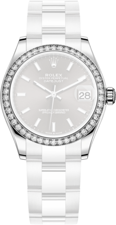 Rolex,Datejust 31 31mm,31mm,White Gold,Stainless Steel,Grey,Automatic,Day,55hours,278384RBR,278384RBR-0019