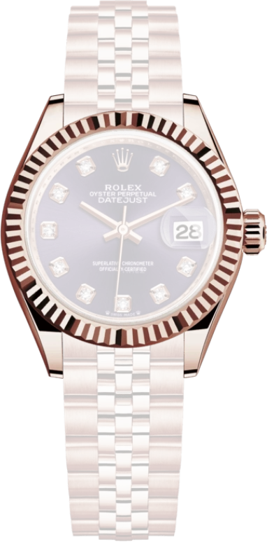 Rolex,Lady-Datejust 28mm,28mm,Rose Gold,Purple,Automatic,Day,55hours,279175,279175-0020