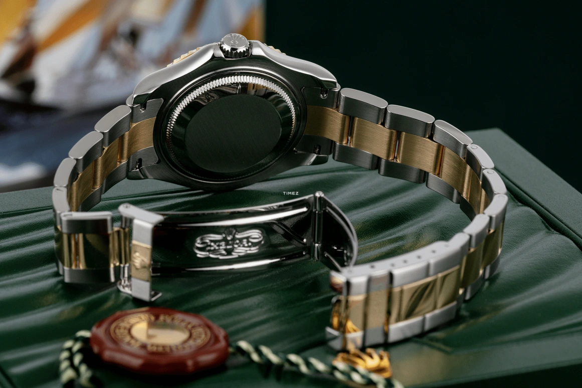 Rolex,Yacht-Master 35mm,35mm,Stainless Steel,Yellow Gold,Blue,Automatic,Day,48hours,168623,168623-0015