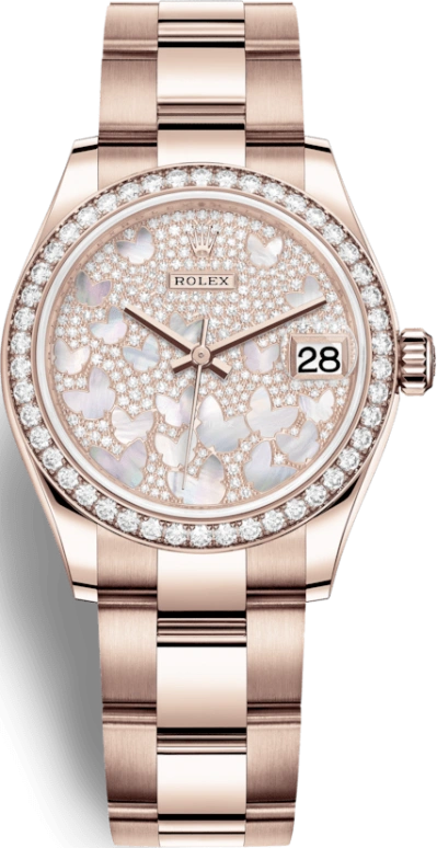Rolex,Datejust 31 31mm,31mm,Rose Gold,White,Automatic,Day,55hours,278285RBR,278285RBR-0009