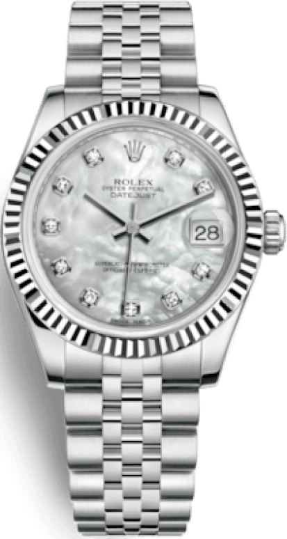 Rolex,Datejust 31 31mm,31mm,White Gold,Oystersteel,White,Automatic,Day,48hours,178274,178274-0042