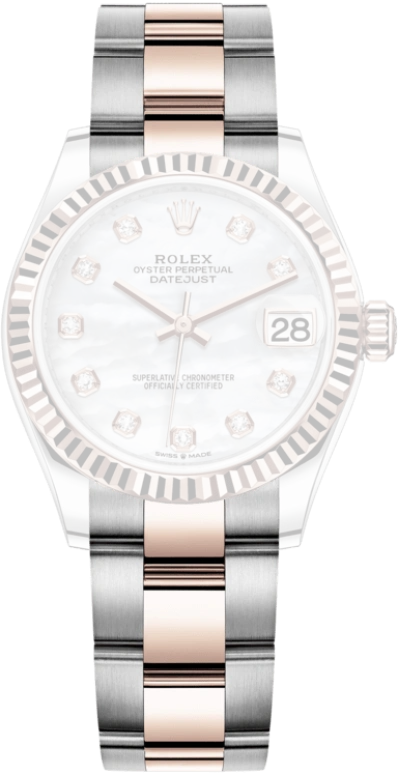 Rolex,Datejust 31 31mm,31mm,Rose Gold,Stainless Steel,White,Automatic,Day,55hours,278271,278271-0025