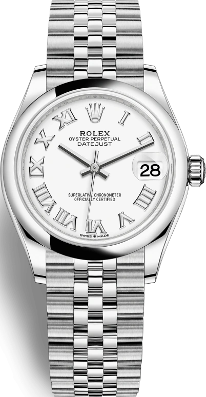 Rolex,Datejust 31 31mm,31mm,Stainless Steel,White,Automatic,Day,55hours,278240,278240-0004