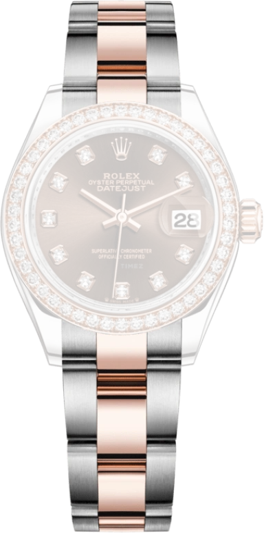 Rolex,Lady-Datejust 28mm,28mm,Everose Gold,Oystersteel,Brown,Automatic,Day,55hours,279381RBR,279381RBR-0012
