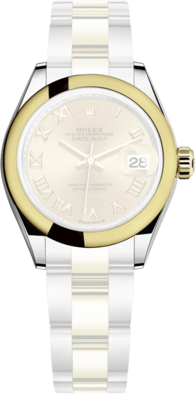 Rolex,Lady-Datejust 28mm,28mm,Yellow Gold,Oystersteel,Champagne,Automatic,Day,55hours,279163,279163-0010