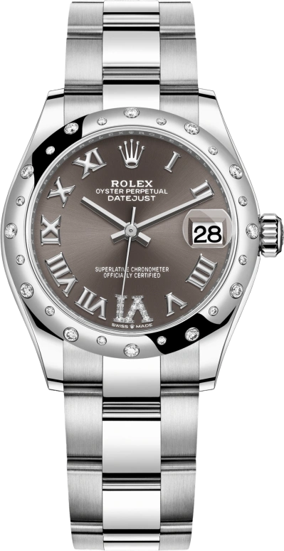 Rolex,Datejust 31 31mm,31mm,White Gold,Stainless Steel,Grey,Automatic,Day,55hours,278344RBR,278344RBR-0029