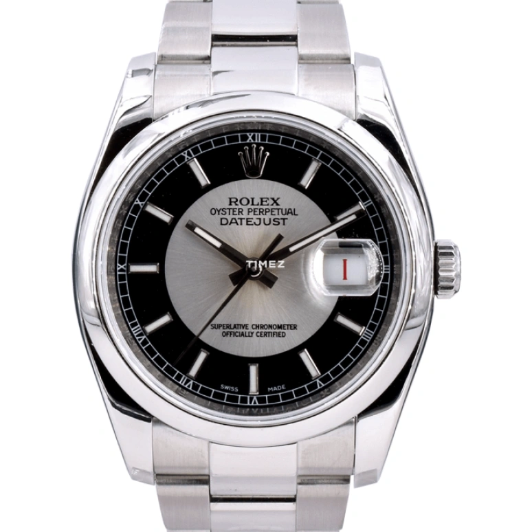 Rolex,Datejust 36 36mm,36mm,Stainless Steel,Black,Silver,Automatic,Day,48hours,116200 Black Tuxedo Oyster