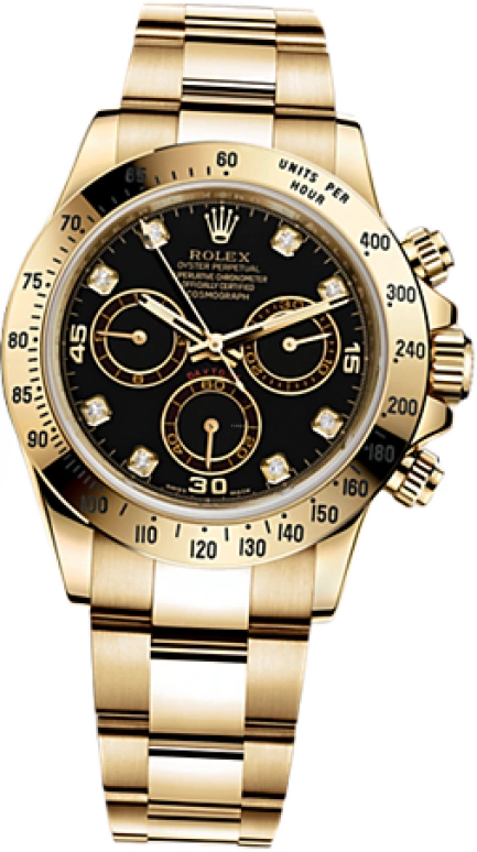 Rolex,Daytona 40mm,40mm,Yellow Gold,Black,Automatic,Chronograph,72hours,116528,116528-0031
