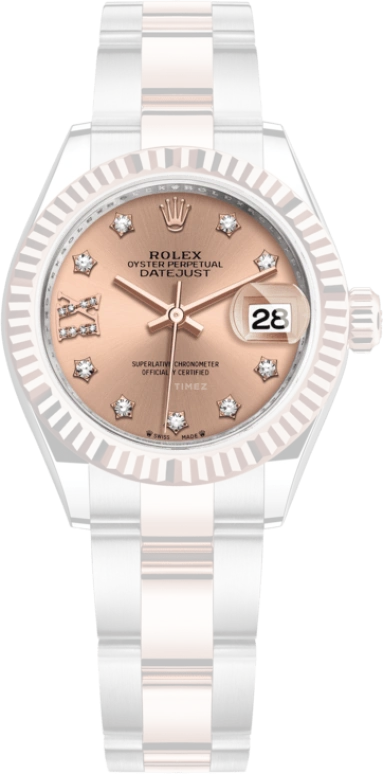 Rolex,Lady-Datejust 28mm,28mm,Everose Gold,Oystersteel,Pink,Automatic,Day,55hours,279171,279171-0028