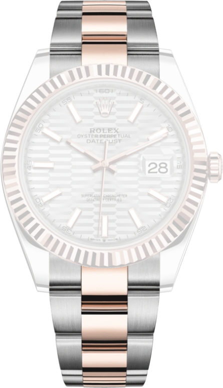 Rolex,Datejust 41 41mm,41mm,Rose Gold,Stainless Steel,Silver,Automatic,Day,70hours,126331,126331-0017