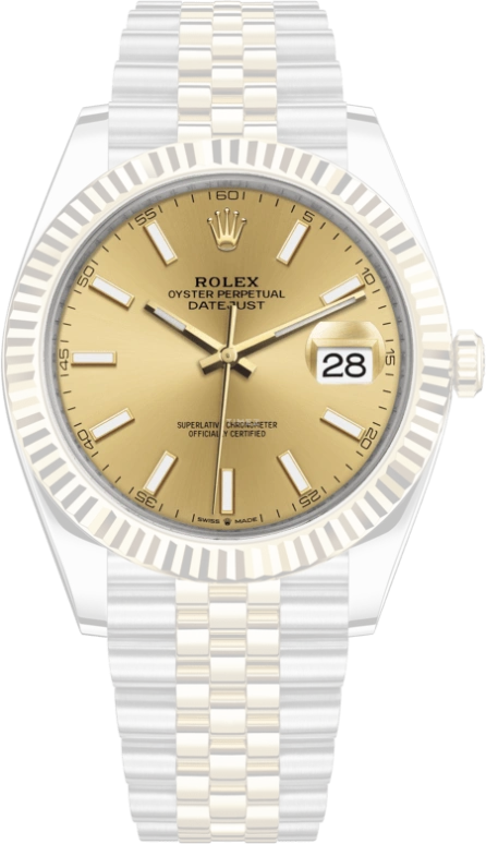 Rolex,Datejust 41 41mm,41mm,Yellow Gold,Stainless Steel,Champagne,Automatic,Day,70hours,126333,126333-0010