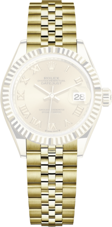 Rolex,Lady-Datejust 28mm,28mm,Yellow Gold,Champagne,Automatic,Day,55hours,279178,279178-0023