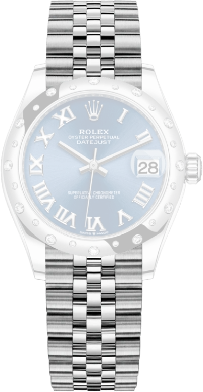 Rolex,Datejust 31 31mm,31mm,White Gold,Stainless Steel,Blue,Automatic,Day,55hours,278344RBR,278344RBR-0036
